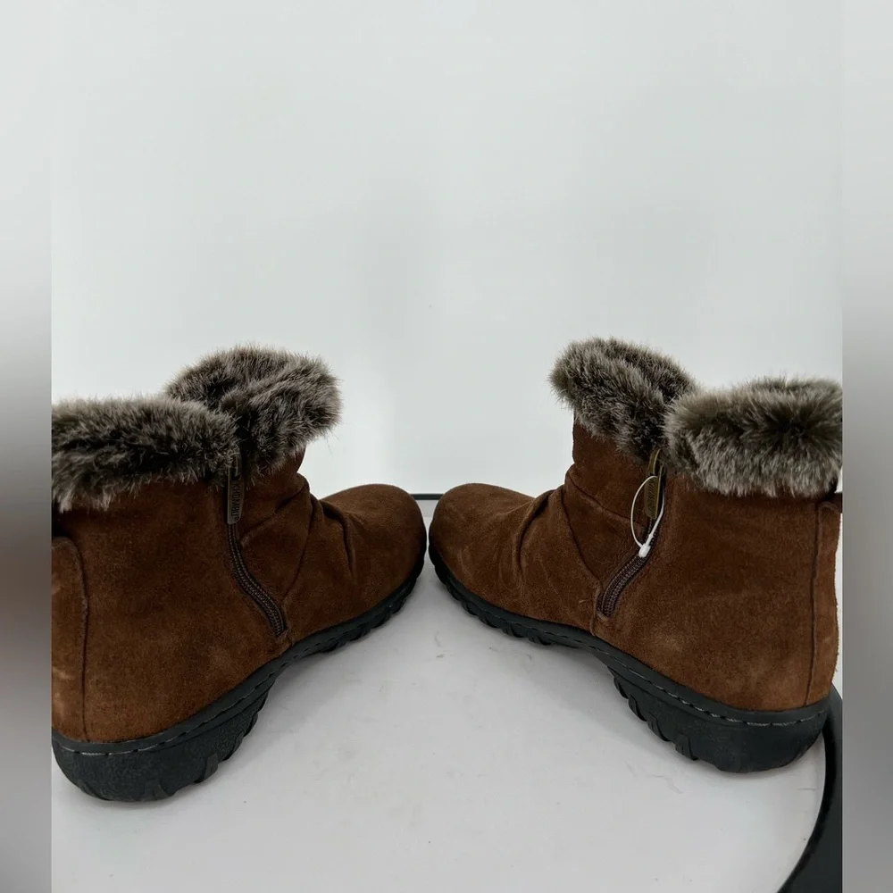 KHOMBU  FAUX FUR‎ BROWN LEATHER Women's Boots